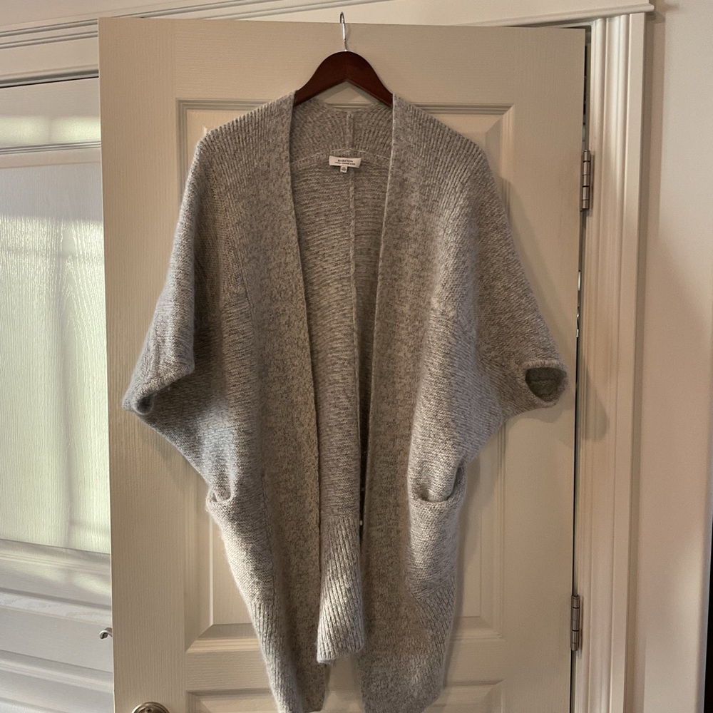 Babaton Heather Gray Open-Front Poncho